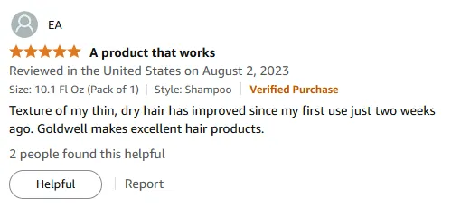 I love Goldwell shampoo for my dry hair