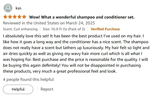 My Favorite Shampoo Set for Light and Curly Hair