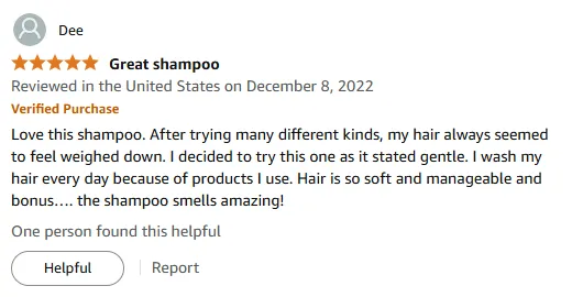 I love this shampoo for soft and manageable hair