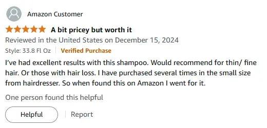 I love this shampoo for thin hair and hair loss