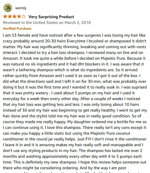 My Experience with Majestic Pure Shampoo for Hair Loss