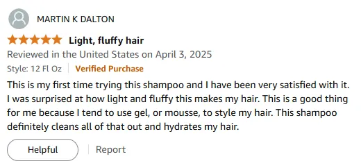 I love this shampoo for light fluffy hair