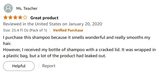 My Shampoo Experience with Leaked Product