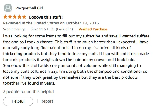 I love this sulfate free shampoo for curly hair