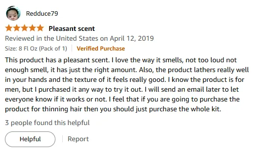 Men's Shampoo with Great Scent and Lather