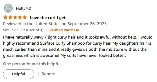 My Curly Hair Looks Better with Surface Shampoo