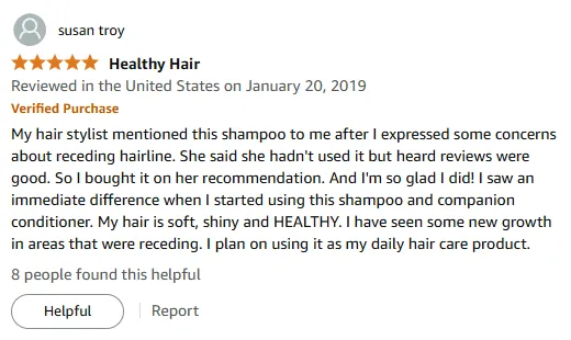 My hair regrowth results with HAIRtamin shampoo