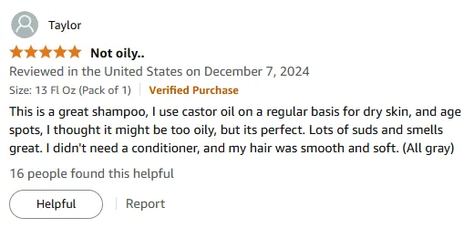 My Castor Oil Shampoo Leaves Gray Hair Soft & Smooth