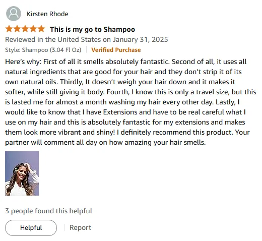 I Love This Natural Shampoo For Soft Shiny Hair