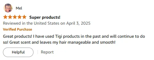 I Love Tigi Shampoo for Smooth Manageable Hair