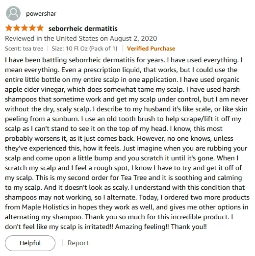 My Tea Tree Shampoo for Seborrheic Dermatitis Relief