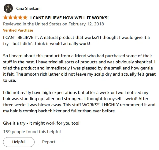 My Hair Thickened Fast with Natural Volumizing Shampoo