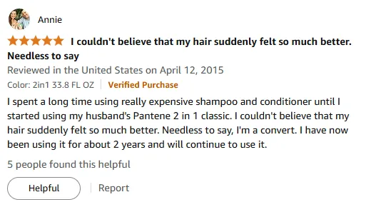 I love Pantene 2in1: best for shiny hair
