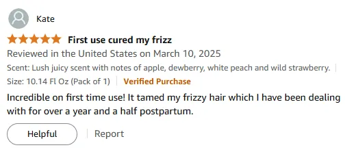 My Frizzy Hair Tamed on First Use