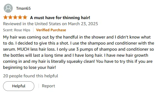 I stopped thinning hair with Routine Wellness set