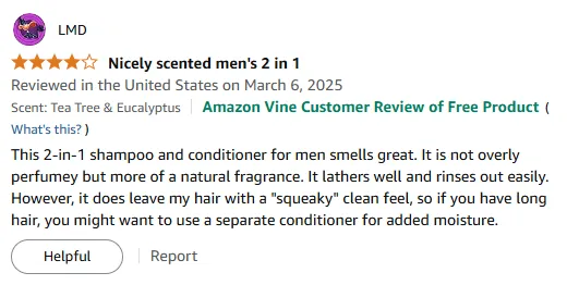 My Natural Scent 2-in-1 Shampoo Gives Squeaky Clean