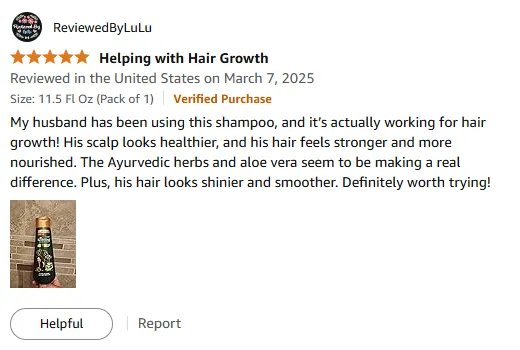 My Ayurvedic Shampoo Reduced Hair Loss Fast