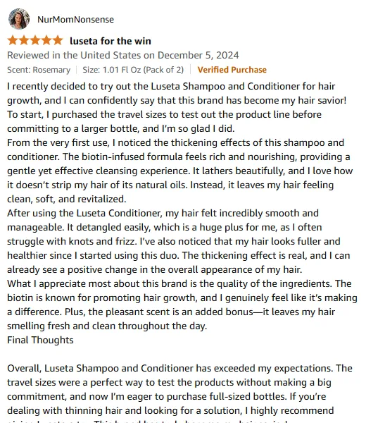 My Luseta Biotin Shampoo: Thinning Hair Savior