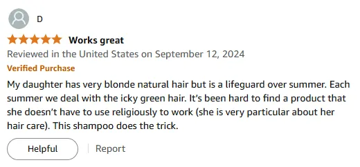 My Go-To Shampoo for Green Hair Removal