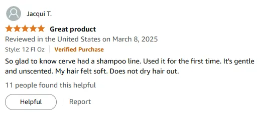 My CeraVe Gentle Shampoo Soft Hair Unscented