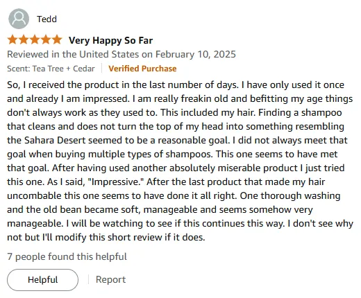 My Hair is Soft with Every Man Jack 2-in-1 Shampoo