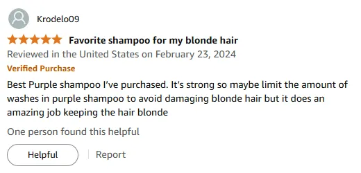Best purple shampoo I've purchased keeps blonde hair bright