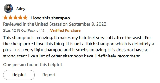 I Love This Light Shampoo for Soft Frizzy Hair