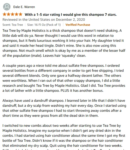 My Dry Scalp Cured with Sulfate Free Tea Tree Shampoo