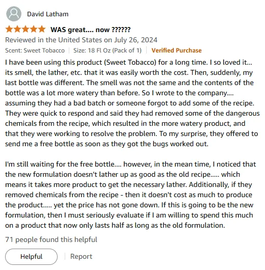 My 18.21 Man Made Sweet Tobacco Shampoo Review: Watery Formula