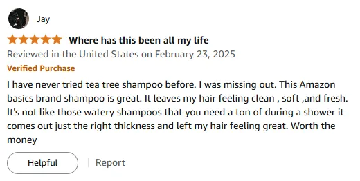 I Love Amazon Basics Tea Tree Shampoo for Soft Hair