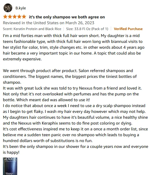 Why My Daughter and I Love Nexxus Keratin Shampoo