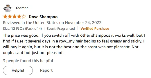 I Found Dove Daily Moisture Shampoo Good Value, Odd Scent