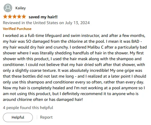 My Lifeguard Hair Survived Chlorine with Malibu C Shampoo