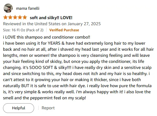 I Love This Gentle Hair Growth Shampoo and Conditioner Set
