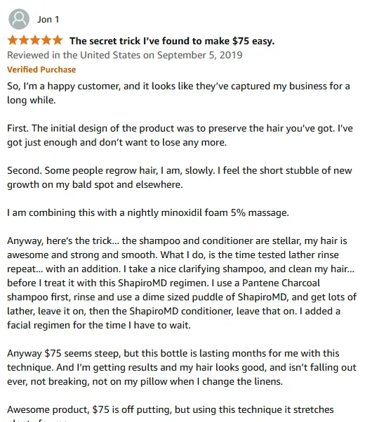 I Stopped DHT Hair Loss with Shapiro MD Shampoo