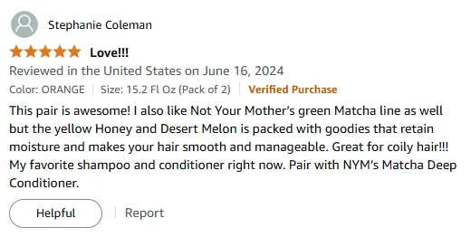 I Love Not Your Mother's Honey Shampoo & Conditioner