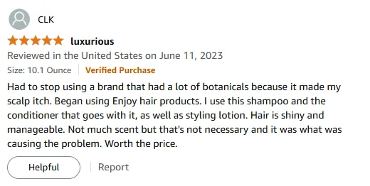 I Found Enjoy Sulfate-Free Shampoo for Itchy Scalp