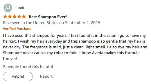 My Gentle Aveda Shampure Shampoo for Daily Color-Treated Hair