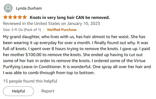 I Fixed My Granddaughter's Tangled Hair with Virtue Leave-In Conditioner