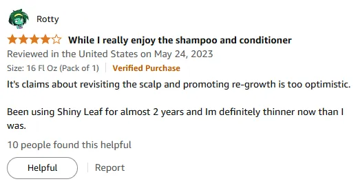 My Shiny Leaf DHT Shampoo Review: Hair Thinning Continued