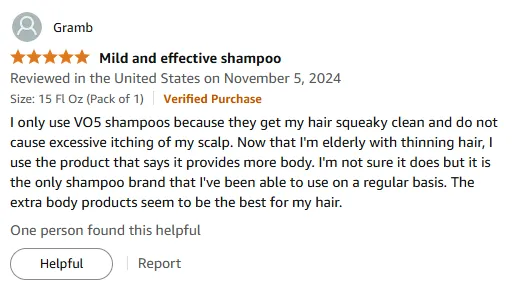 My VO5 Blooming Freesia Shampoo Cleans Without Scalp Itching