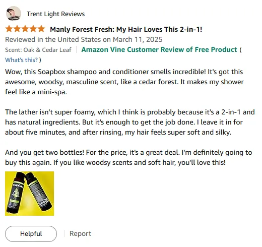 My Silky Hair Secret: Woodsy 2-in-1 Shampoo That Wows!