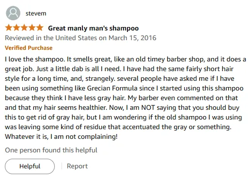 My Barber Shop Scent Shampoo Reduces Gray Hair Appearance